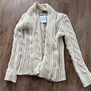 Brandy Melville Cream Cable Knit Cardigan
